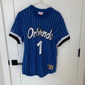 Mitchell & Ness Blue Orlando Pinstripe Jersey